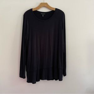 Long Sleeve Black Oversized Top